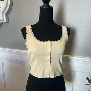 Forever 21 Cream Lace Detail Top